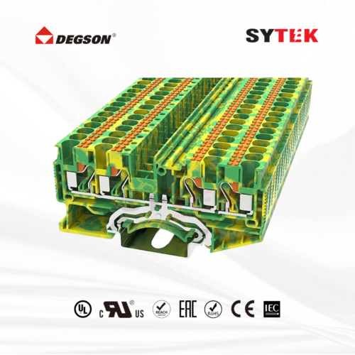 Cầu đấu tiếp địa Degson 4 dây Push-in | Mã DS-QU-PE 6 DS4 QU PE
