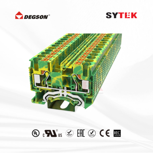 Cầu đấu tiếp địa Degson loại Push-in | Mã DS-PE 9 DS6 PE