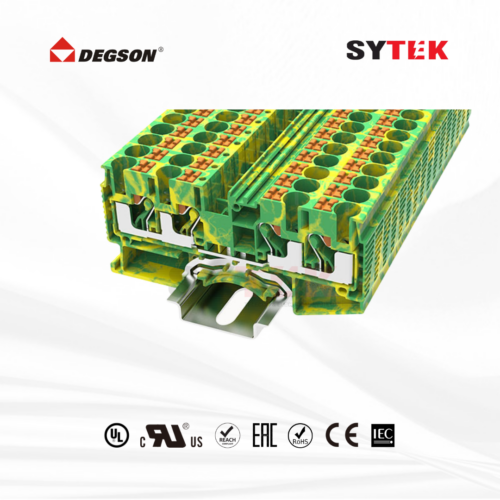 Cầu đấu tiếp địa Degson 4 dây Push-in | Mã DS-QU-PE 7 DS6 QU PE